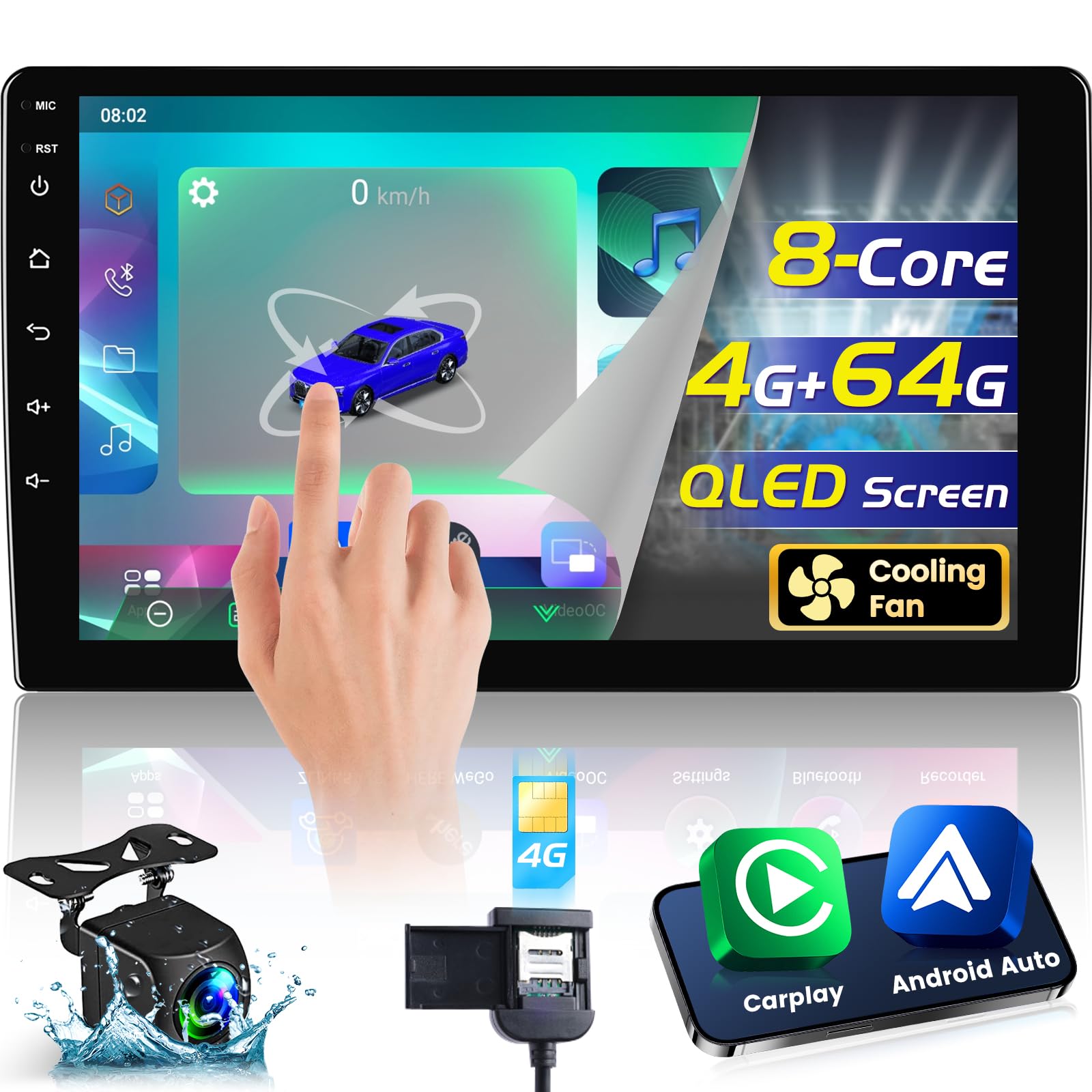 Amazon.com: NHOPEEW 8-Core 4+64G Android Car Stereo - Wireless