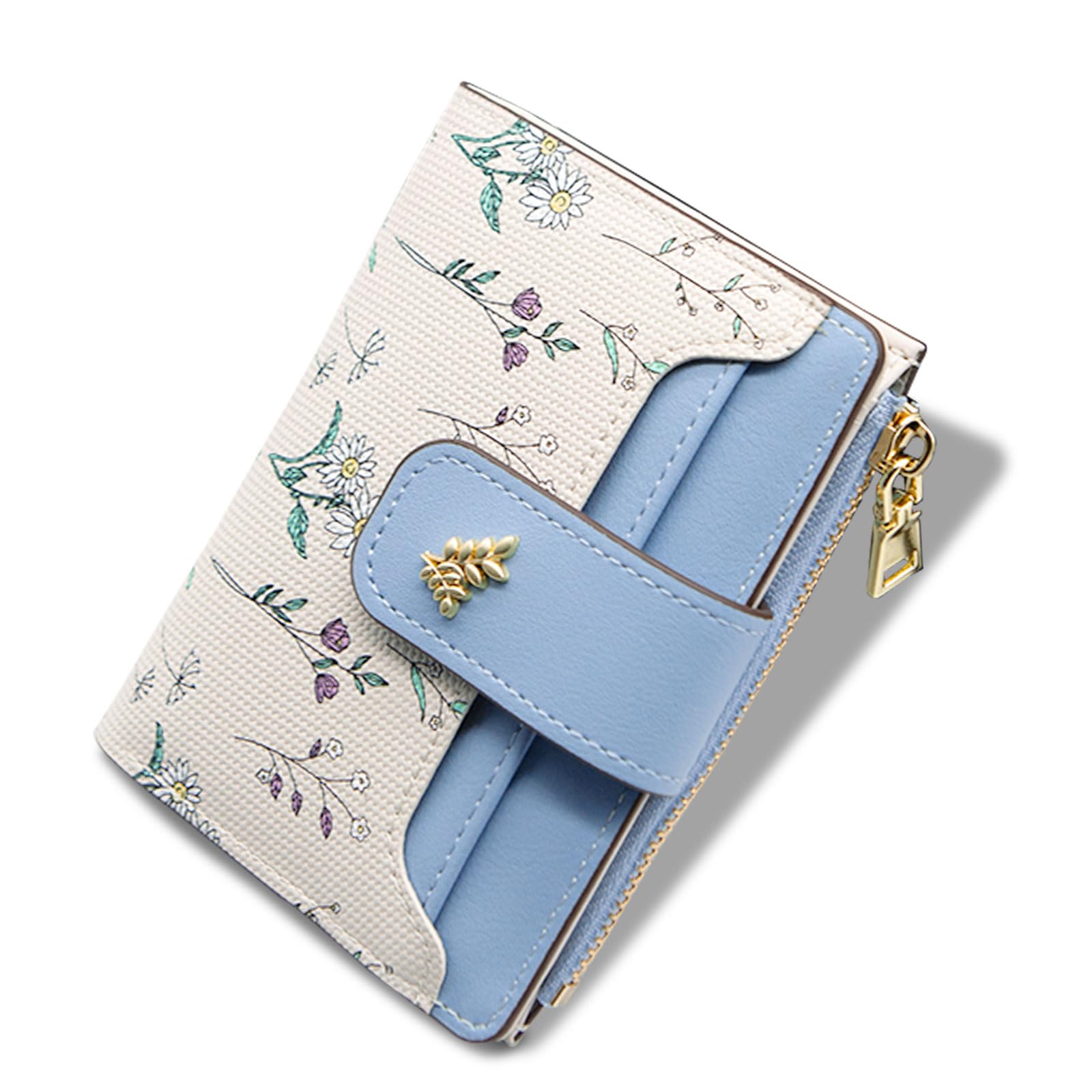 LJCZKA Portafoglio Donna Piccolo In Pelle PU Con Cerniera - Bifold Zip Con Portamonete, 5 Scomparti Per Carte E Finestra ID, Elegante E Compatto, Colore Bianco