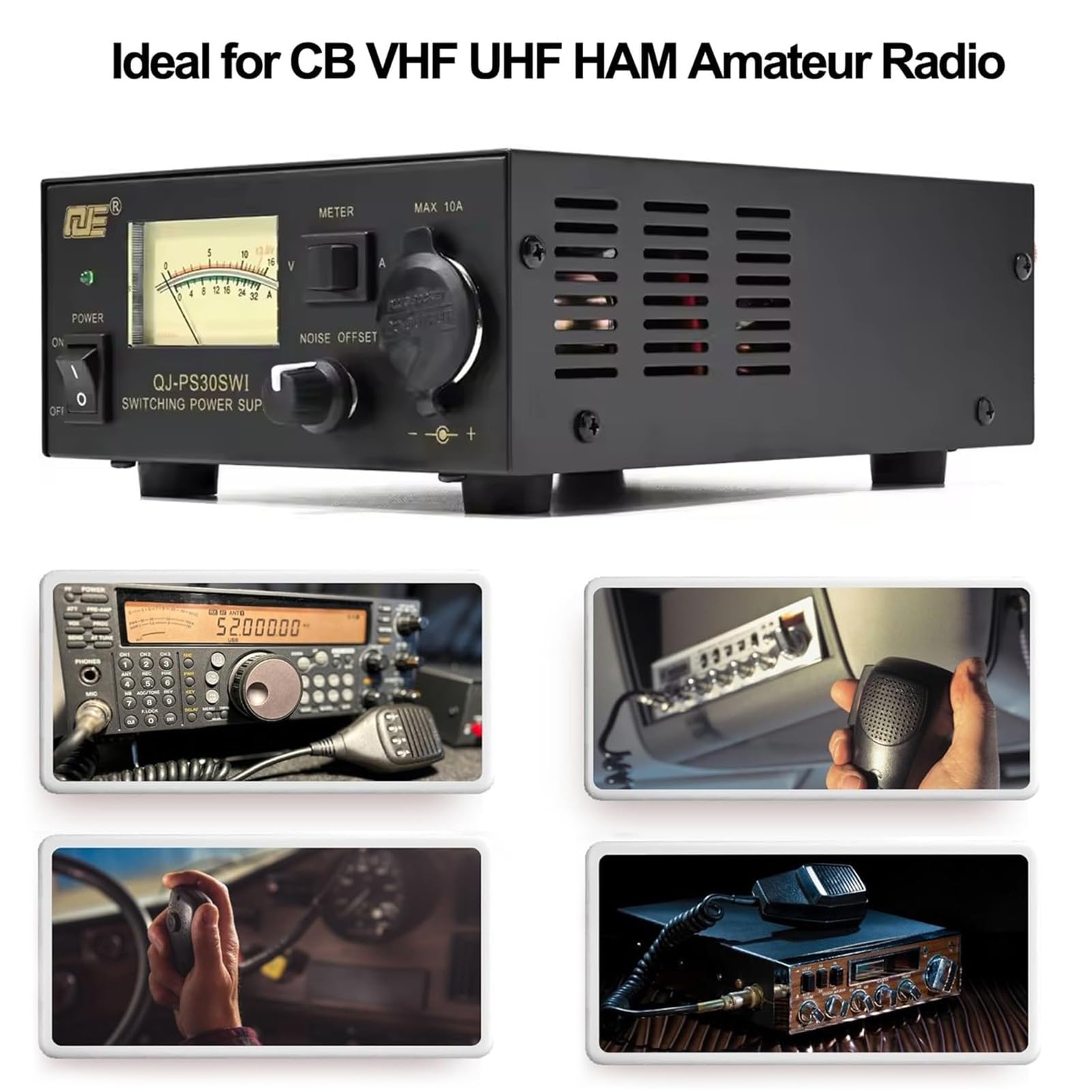 Alimentation de Table 13,8 V 30 A, Alimentation à découpage régulée pour Radio Amateur, Compteur analogique rétro avec rétroéclairage, Contrôle du décalage du Bruit