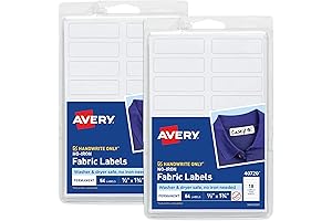 Avery No Iron Sticker Labels for Fabric: Strong, Washable, Perfect for Labeling Clothes