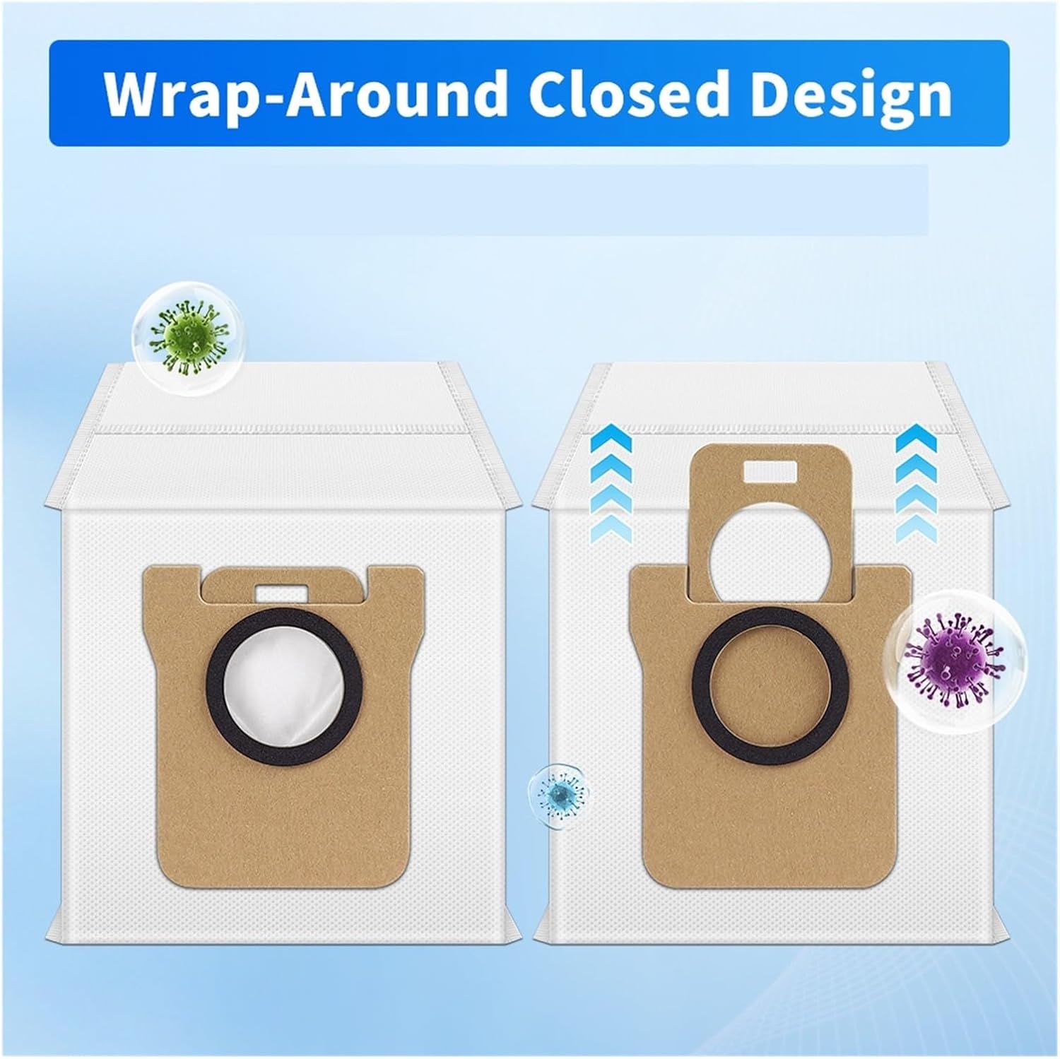 Dust Bag,Compatible For Xiaomi Mijia 5/5C/5 Pro/M40/M40S/M30/M30S/OV31GL/OV21GL/OV42CN,Robot Vacuum Disposable Bags Replacement Accessories(50pcs)