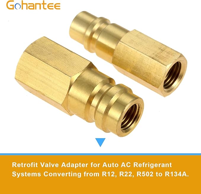 Gohantee Adaptador R12 R22 R502 a R134A, Kit Conversión Rápida miniatura 4