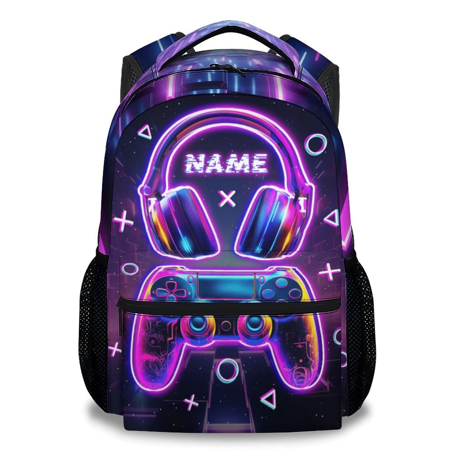 COZYAURA Backpack for Boys - Personalized Video Game Backpacks for Kids - 17 Inch Gaming Bookbag for Boys Teens - Custom Name School Bag for