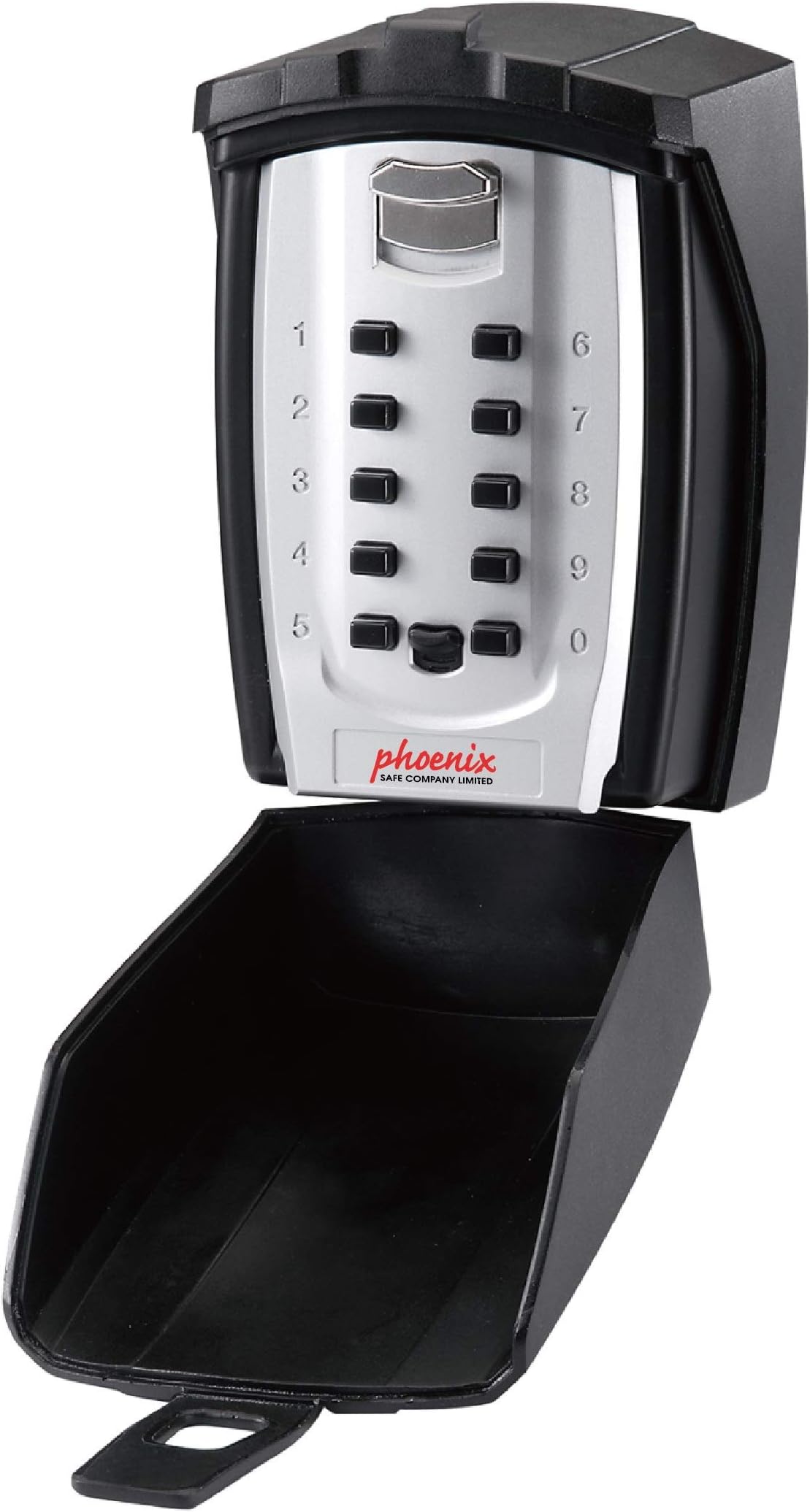 Phoenix Safe CompanyKS0003C Key Safe with Push Button Combination Lock - Weathproof Cover - Key Holder Wall Mounted - Scratch Resistant Black And Silver Finish - 0.18 Litres - 0.85kg