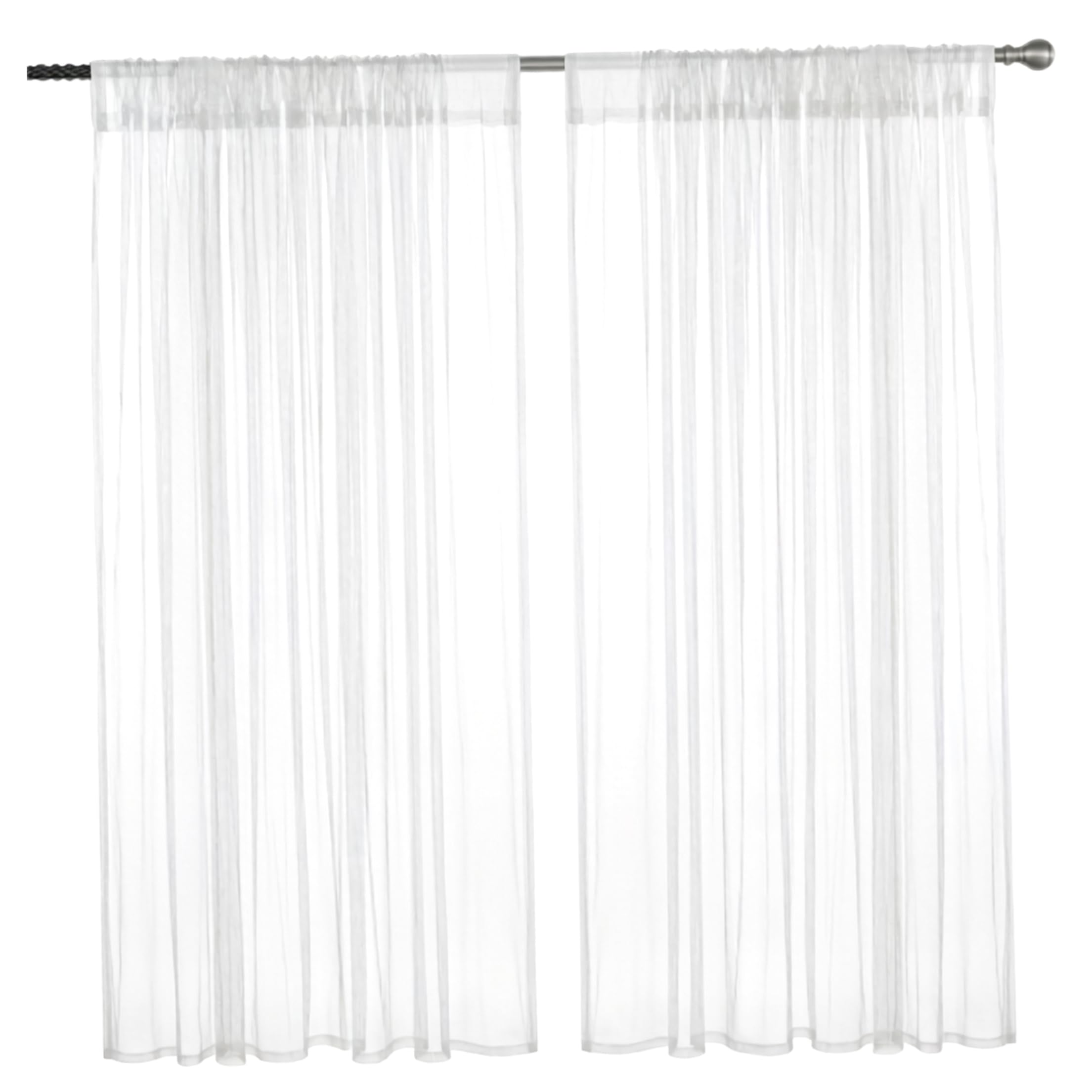 Mesh Curtains, 2Pcs Outdoor Gazebo Mesh Curtains, Insect-Blocking Breathable Extra Wide Pergola Drape, White, 7.55ft X 9.84ft