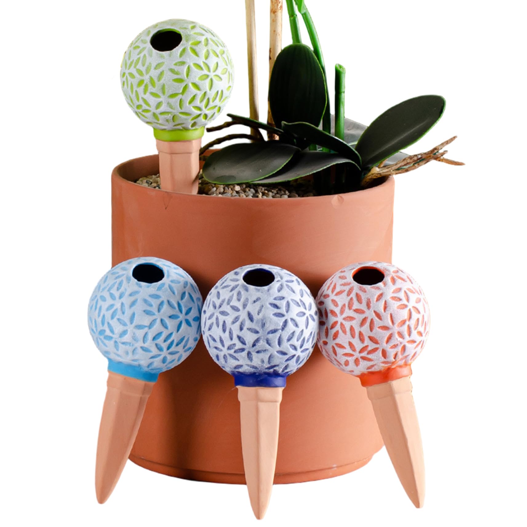 Arrosoirs à jet automatique en terre cuite (Lot de 4, 185 ML) pour plantes