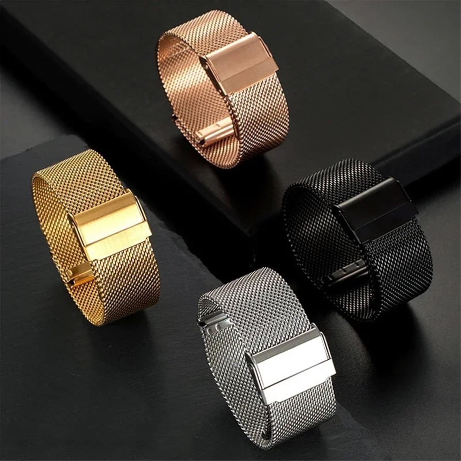 Bracelets milanais d'acier inoxydable de montre intelligente de bracelet de maille de 1.0mm 18mm 20mm 22mm 24mm