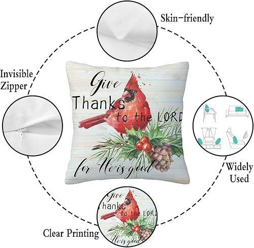 Miniatura 4 de Fundas de almohada Remember I Am Always with You Cardinal - Fundas de almohada súper suaves de 18 x 18 pulgadas, funda de cojín cuadrada para