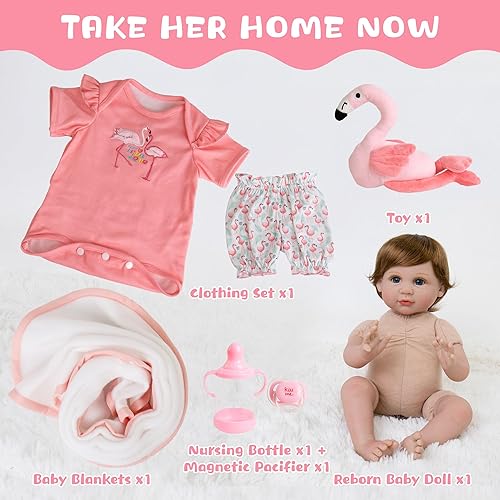 Miniatura 7 de Aori 2.0 Reborn Baby Doll - 22 Inch Realistic Baby Doll Girl, Lifelike Baby Doll, Soft Weighted Body Like Real Newborn Baby, Reborn Dolls with