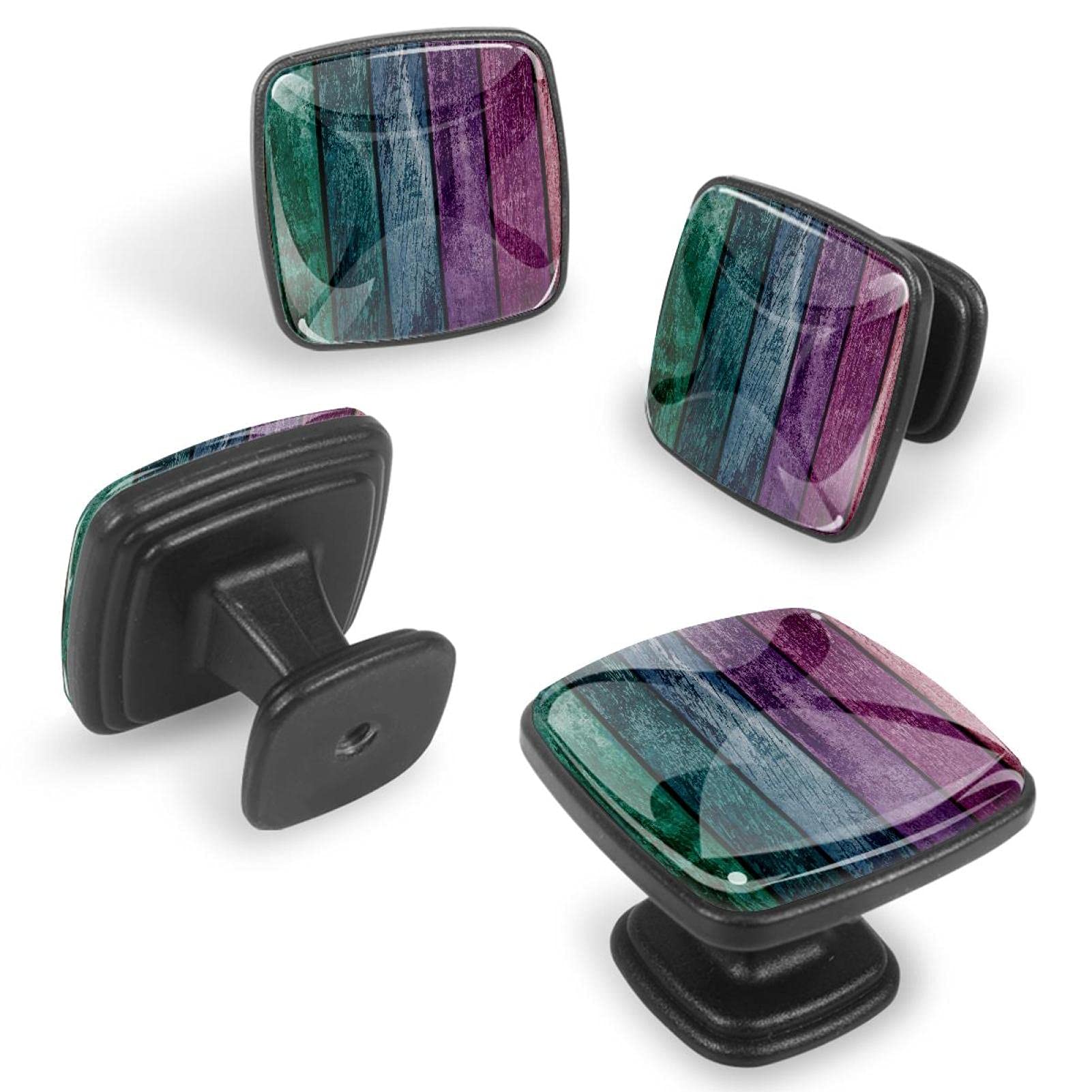 TBOUOBT Confezione da 12 pomelli per mobili, pomelli per comò, pomelli per cassetti, pomelli per mobili da cucina, pomelli per armadi e cassetti,Tavola Di Legno Colorata Retrò