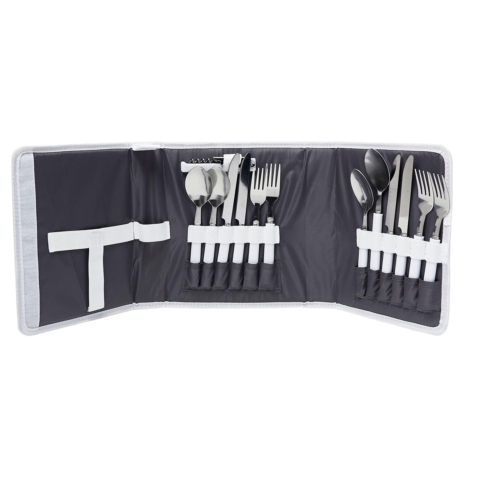 Widdop Country Living Ensemble de couverts pour 4 personnes – 4 couteaux/fourchettes/cuillères, 1 décapsuleur – Ensemble élégant pour pique-nique d'été et barbecue