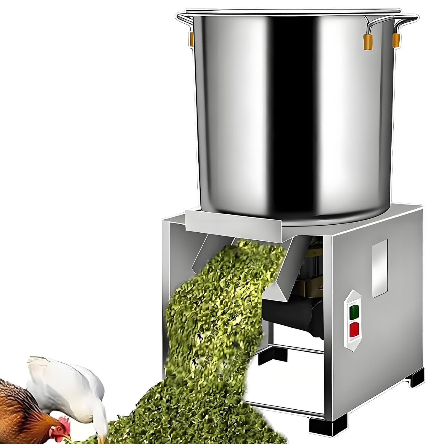 Picadora de Verduras eléctrica, 1800 W, Profesional, de Acero Inoxidable Reforzado, Entrada de alimentación de Gran diámetro, 120 kg/h, 3500 RPM, para alimentación Animal, Verduras 220V-1200W
