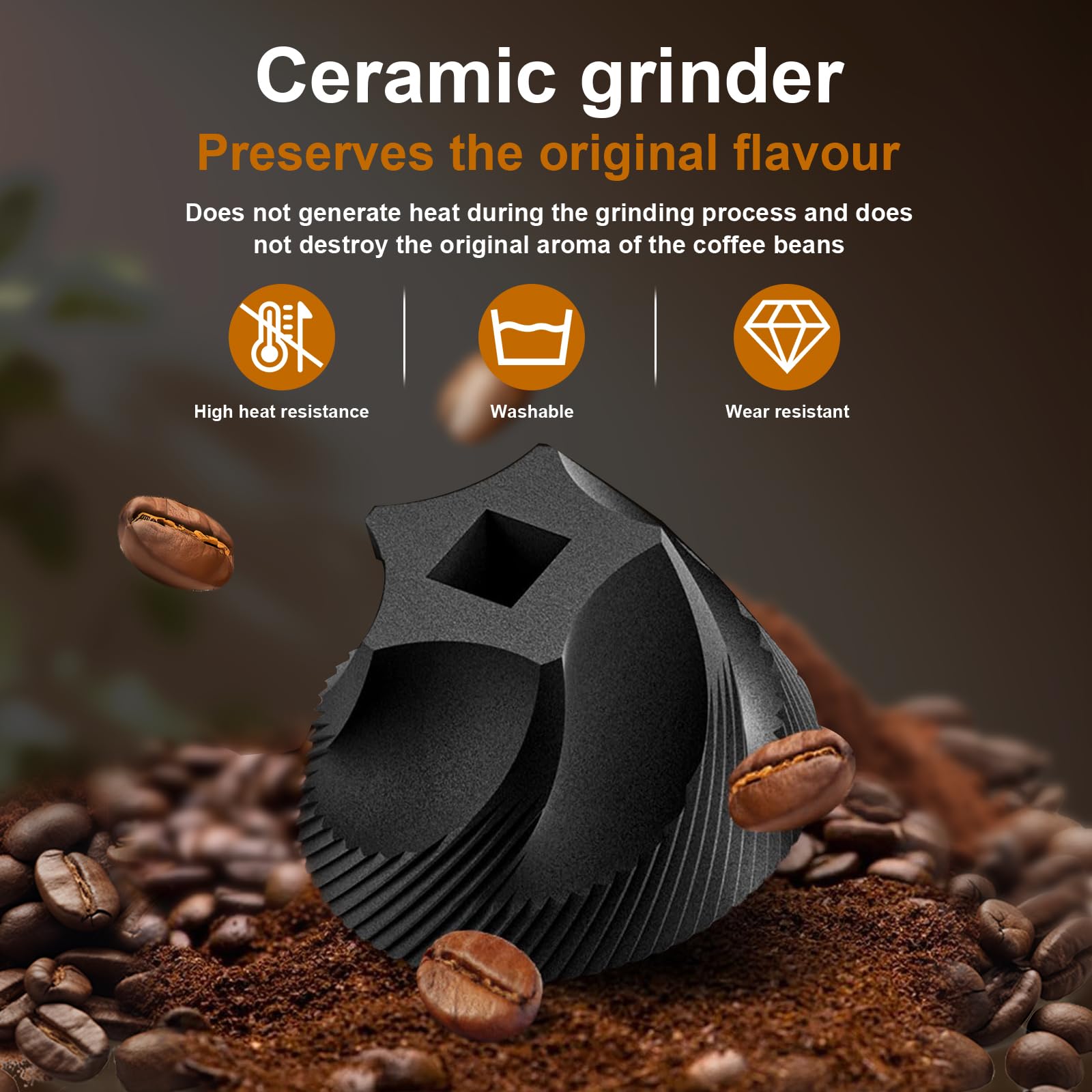 Moulin à Café Manuel, Broyeur à Grain Réglable en Métal avec Manivelle, Machine de Broyage pour Cuisine Domestique