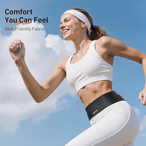 Miniatura 4 de AGPTEK Cinturón ajustable para correr con botella de agua, cangurera de hidratación delgada para hombres y mujeres, bolsa de cintura sin rebote para