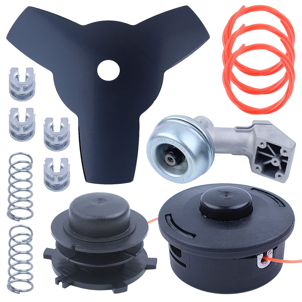 DUNLAP Kit de línea de Cuchilla de Carrete de Caja de Cambios con Cabezal de Palanca de Cambios Compatible con STIHL FS120 FS200 FS250 FS55 FS75 FS80 FS85, Piezas de desbrozadora