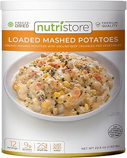 Nutristore Freeze-Dried Loaded Mashed Potatoes | Emergency Survival Bulk Food Storage Meal | Perfect for Everyday Meals an...