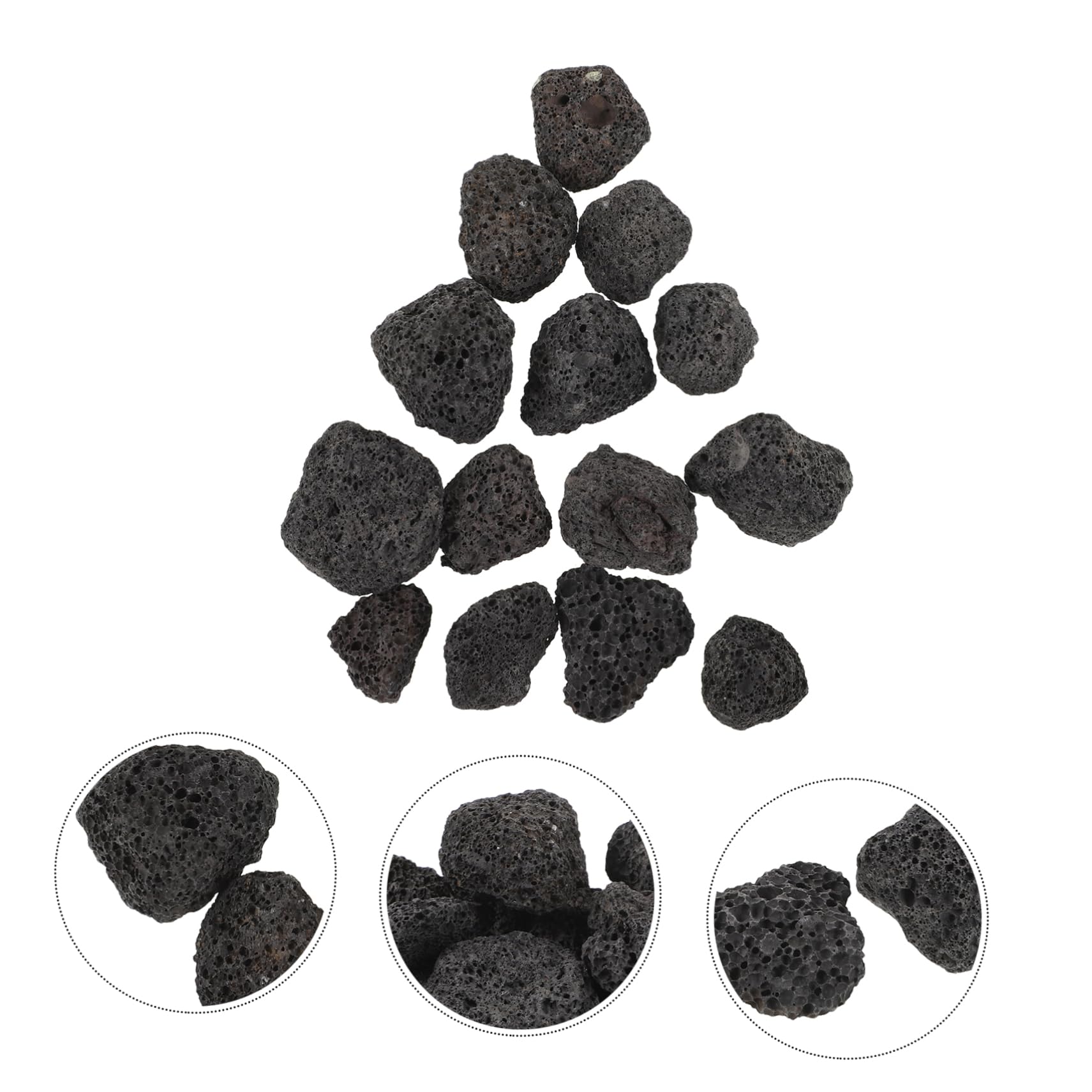 TOPBATHY Lot De 3 Galets De Roche Volcanique Élégants pour Aquarium Aménagement Paysager en Pierre Naturelle pour Aquarium