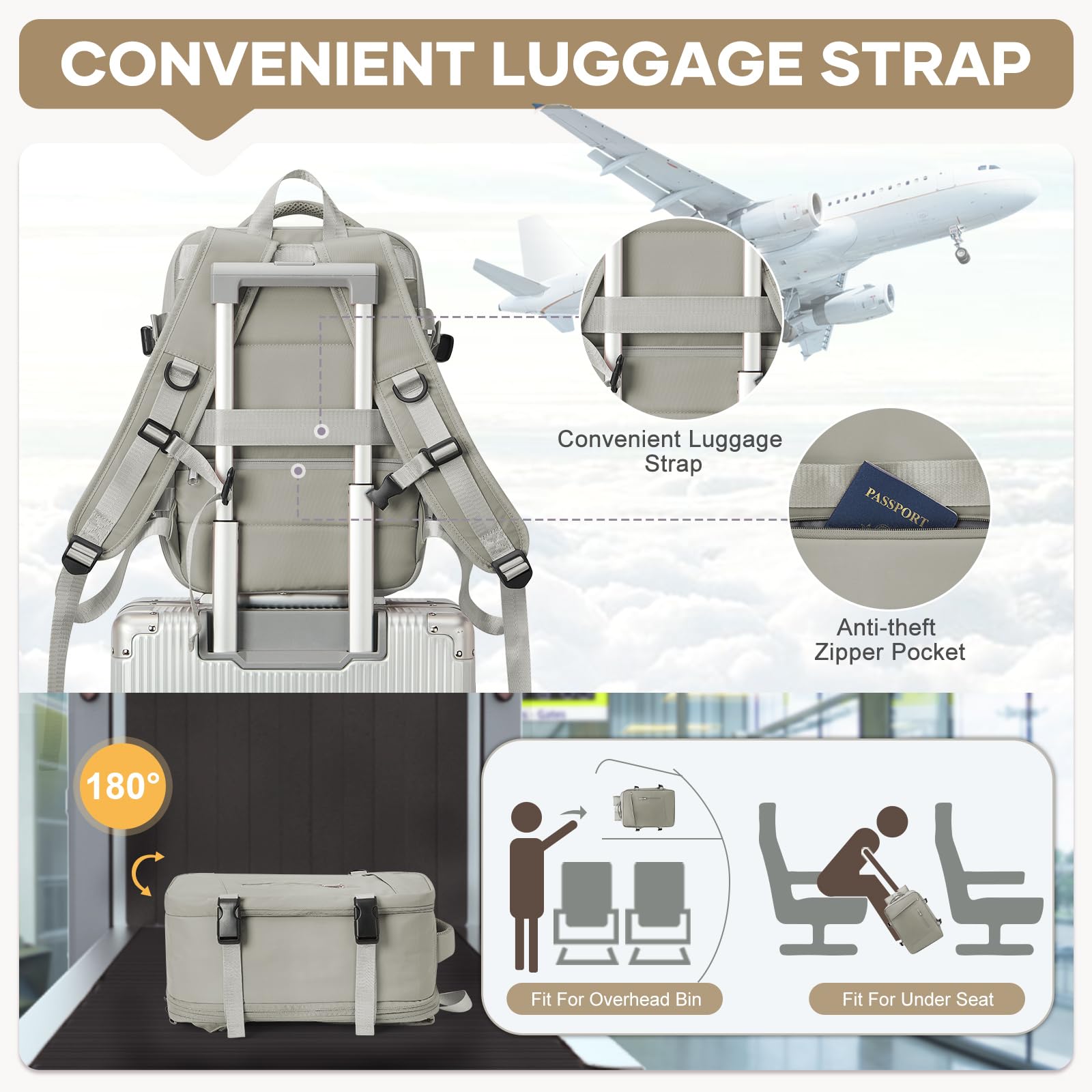 SZLX Mochila al Vacio con Bomba Mochilas Viaje Cabina Avion 40x30x20 Ryanair Vueling Wizzair Equipaje de Mano 40x20x25 Bolsas de Viaje Mujer Maletas 45x36x20 Easyjet Mochila Portátil con USB Hombre