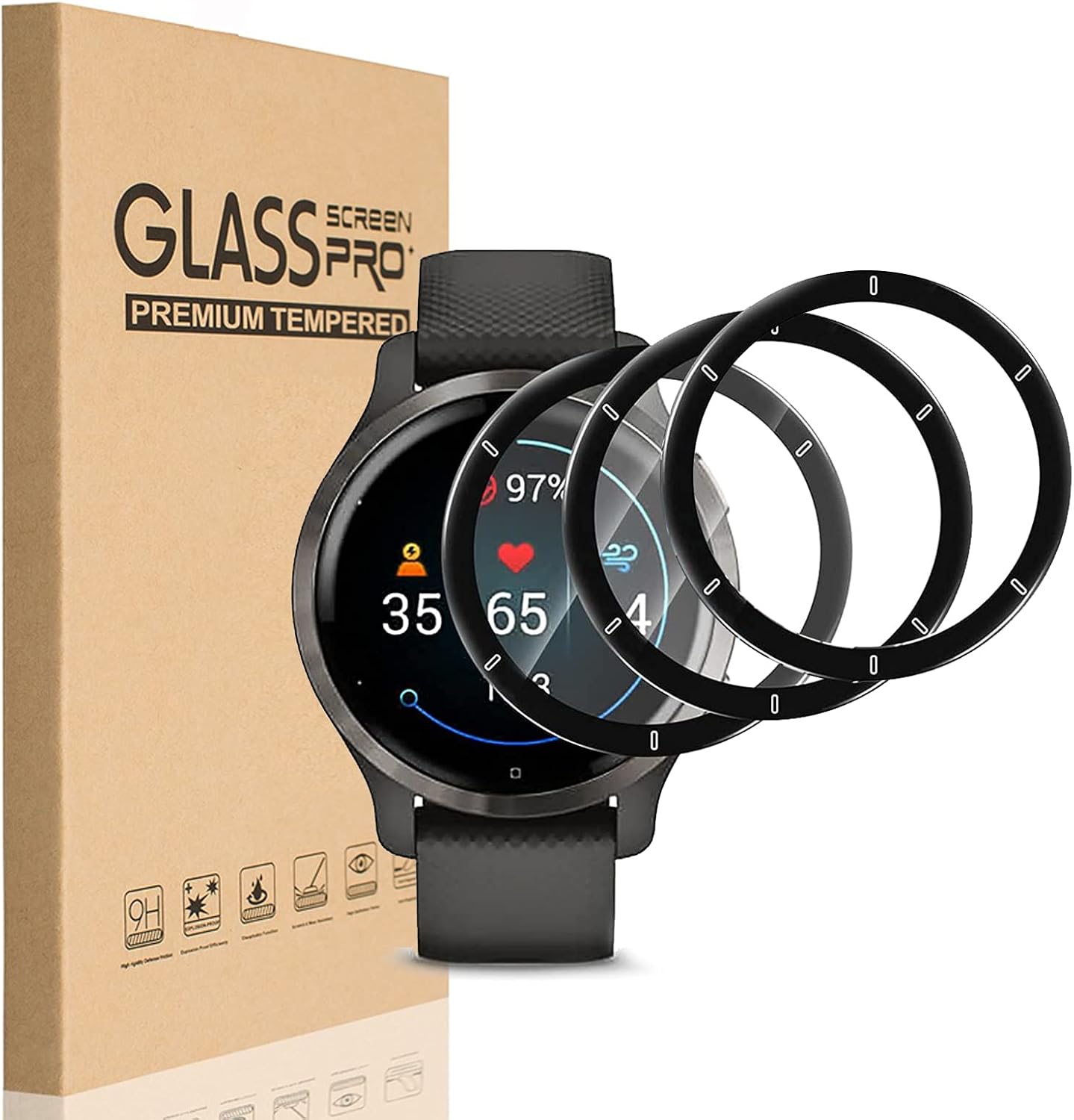 HEYUS [3 Pack] Screen Protector for Garmin Venu 2 45mm, Scratch