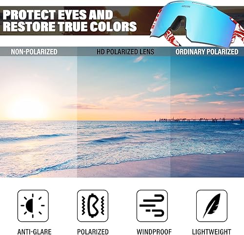 Miniatura 27 de Gafas de sol polarizadas deportivas para mujeres y hombres, UV400, gafas de ciclismo, béisbol, correr, pesca, al aire libre, resistentes al viento