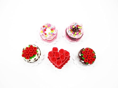 Miniatura 2 de Casa de muñecas Miniaturas Alimentos Mixtos 5 Rose Flower Cake 0.787 in Supply Cakes 13382