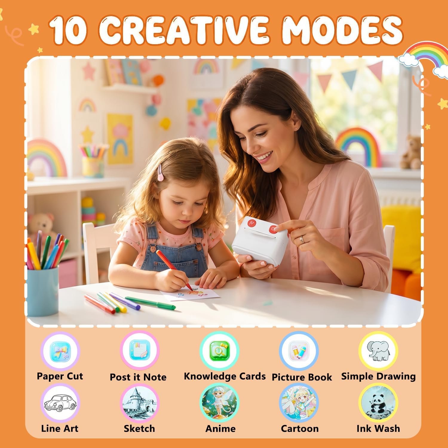 Sticker Printer, AI Sticker Maker with Touchscreen, No App