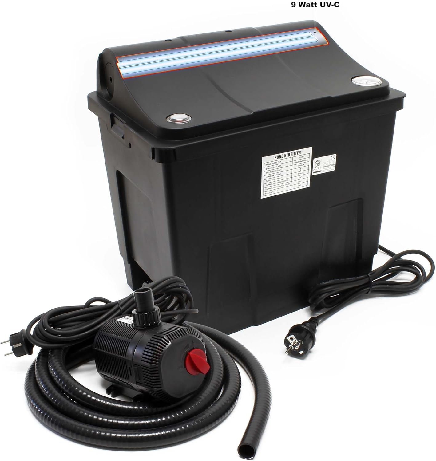 SunSun CUP-359 UVc 9W Purifier Pond Pump Fountain Pump with 4 Fountain Spray Heads 2000l/h 45W SunSun CUP-359 UVc 9W Purifier Pond Pump Fountain Pump with 4 Fountain Spray Heads 2000l/h 45W
