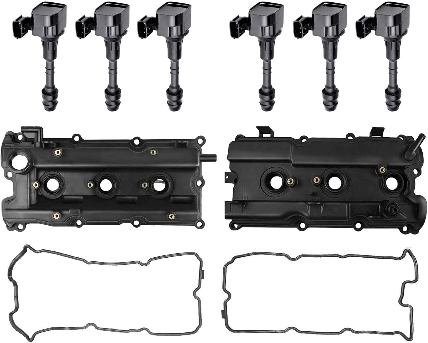A-Premium 8 Pcs Engine Valve Cover and Ignition Coil Packs Kit Compatible with Nissan Altima 2002-2006 Maxima 2002-2008 Murano 2003-2007 Quest 2004-2009 (RH & LH) V6 3.5L