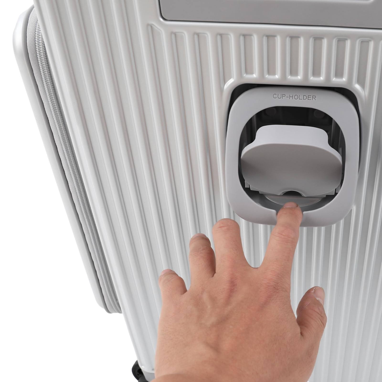 Bagaż podręczny z aluminiową ramą, 100 cm, twarda obudowa z portami typu C i USB, walizka na laptopa o przekątnej ekranu 15,6", zamek szyfrowy, walizka podróżna z 4 (2 z hamulcami), cicha