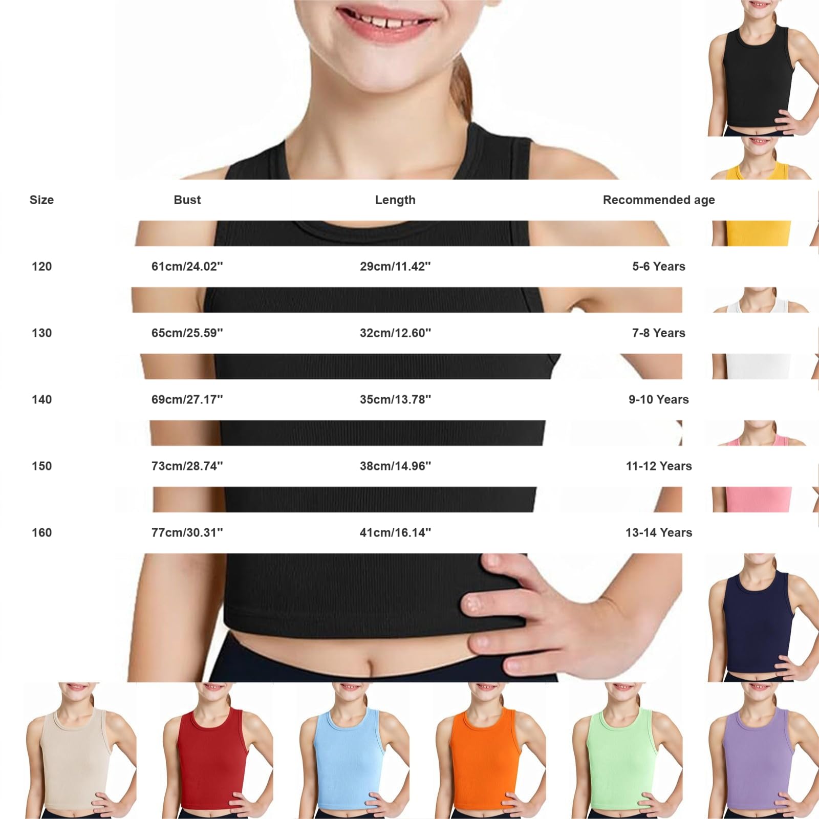 Camiseta sin mangas para niñas, cuello redondo, camiseta sin mangas, camiseta de baile para adolescentes y niños, color liso, camiseta de baile, hip hop, ropa atlética