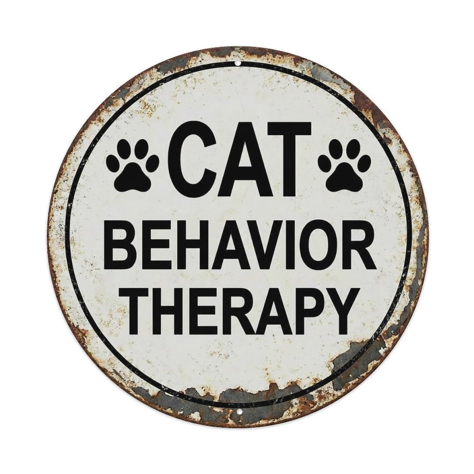 Vintage Cat Behavior Therapy Room Vintage Metal Tin Sign Plaque Wall Decor for Cafe, Club Bar, Office, Garden Metal Poster 8x8Inch