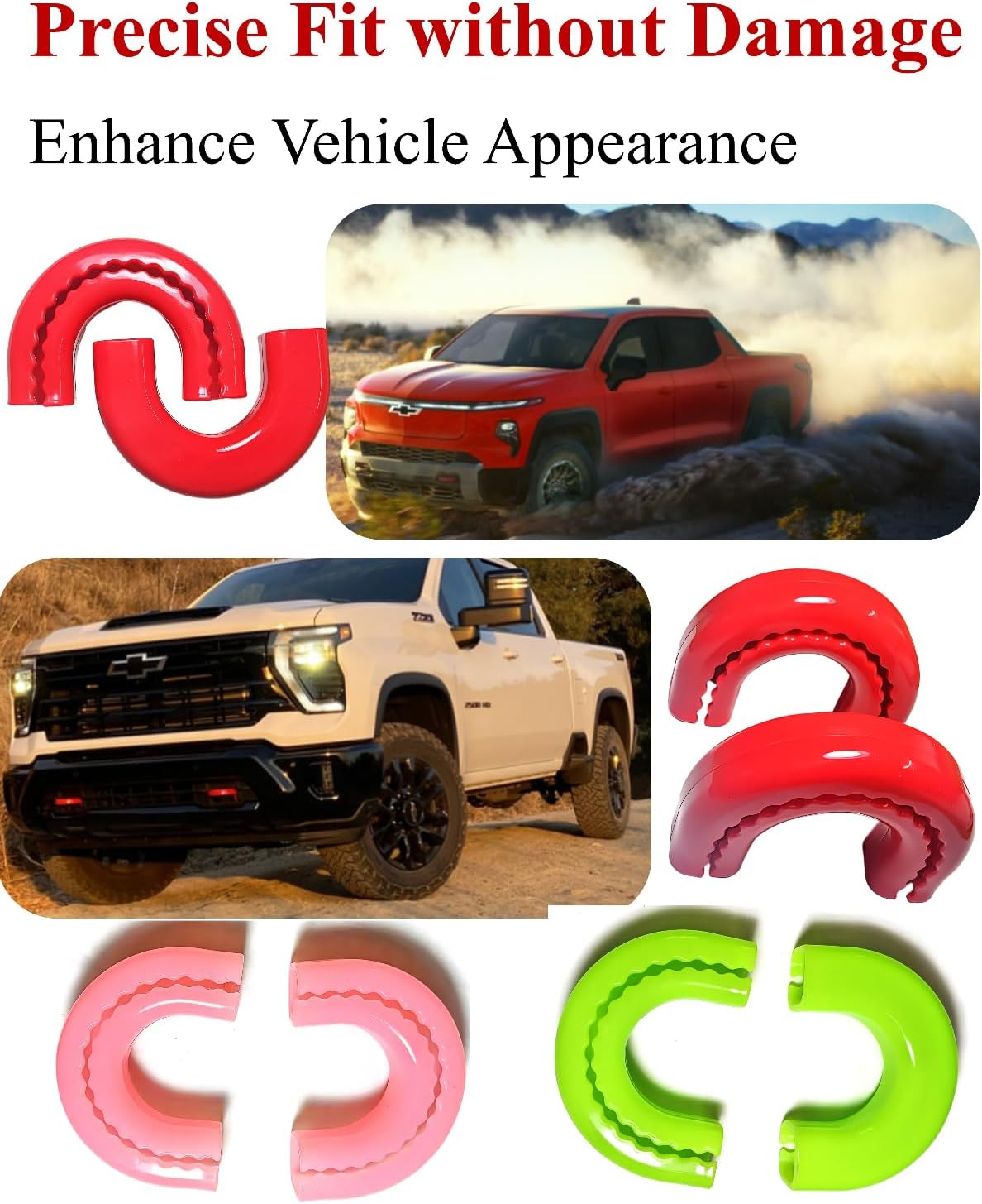 Tow Hook Covers for Chevy Colorado Trail boss 2015-2026 & GMC Canyon 2015-2022, Custom Front Hitch Cover Compatible with Chevy Colorado/GMC Canyon Accessories (Green)