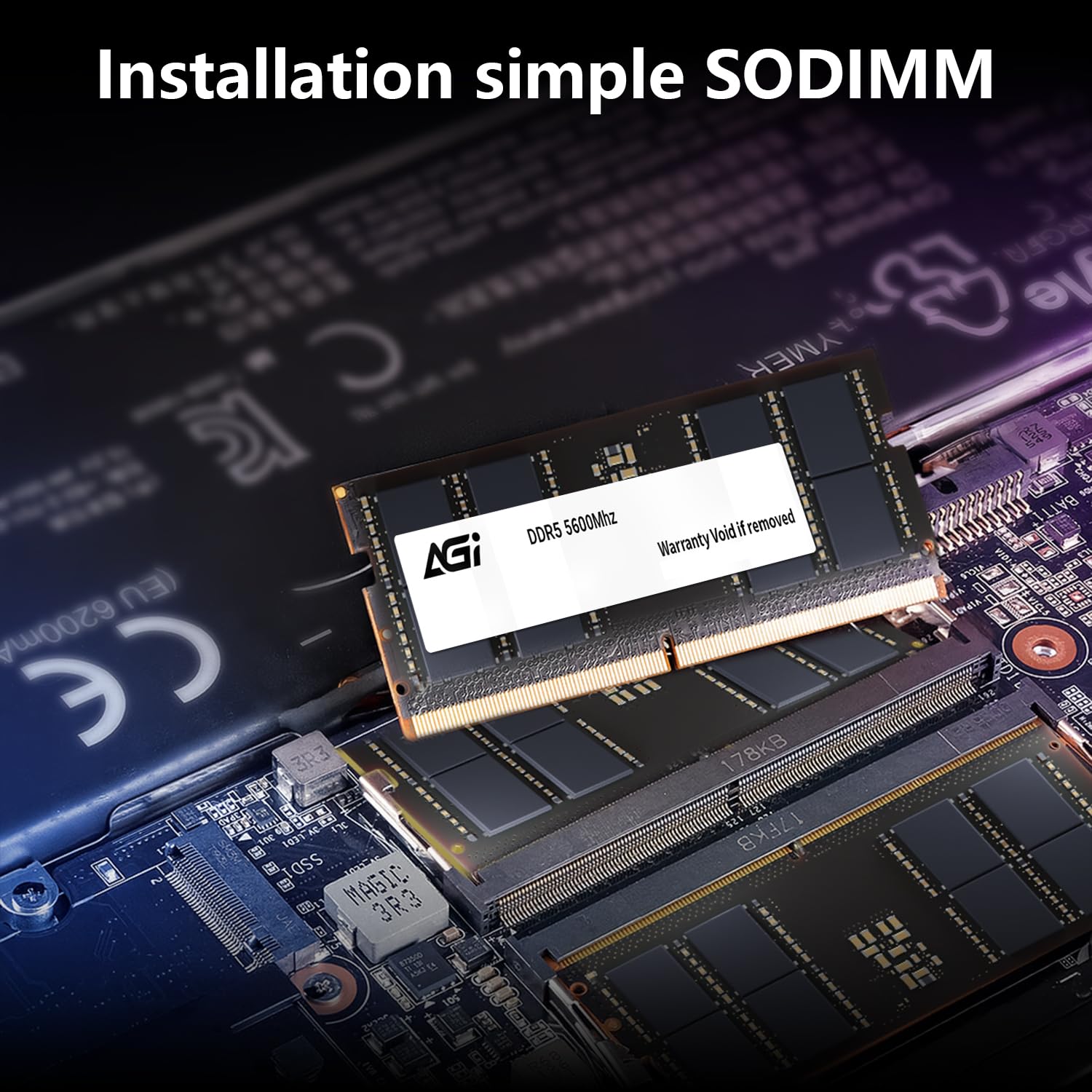 AGI SD238 16 Go Mémoire RAM DDR5 SODIMM 5600MHz pour PC Portable Mini PC