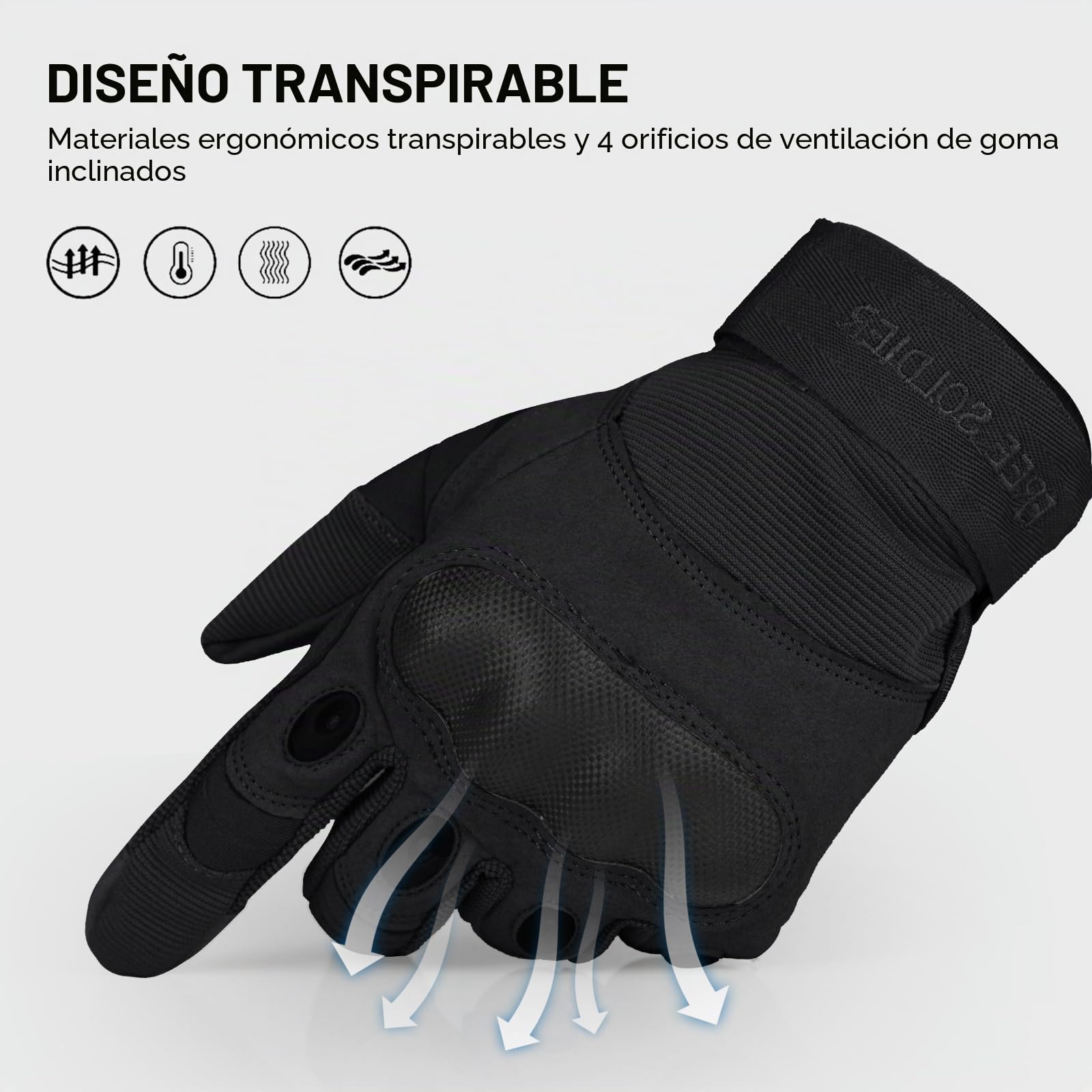 FREE SOLDIER Guantes Moto Verano Hombre Tacticos Militares Combate Deportes Aire Libre Escalada Ciclismo MTB Airsoft Paintball Senderismo Trabajo