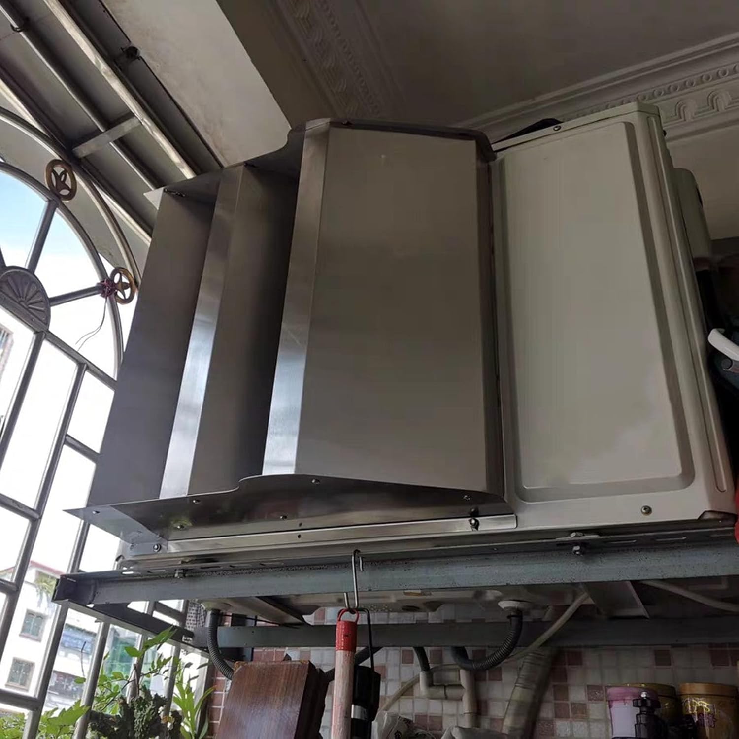 Mini Split Condenser Cover - All-Weather Air Deflector for Heat Dissipation & Anti-Direct Blowing, Durable Protection for HVAC Systems, Outdoor Use