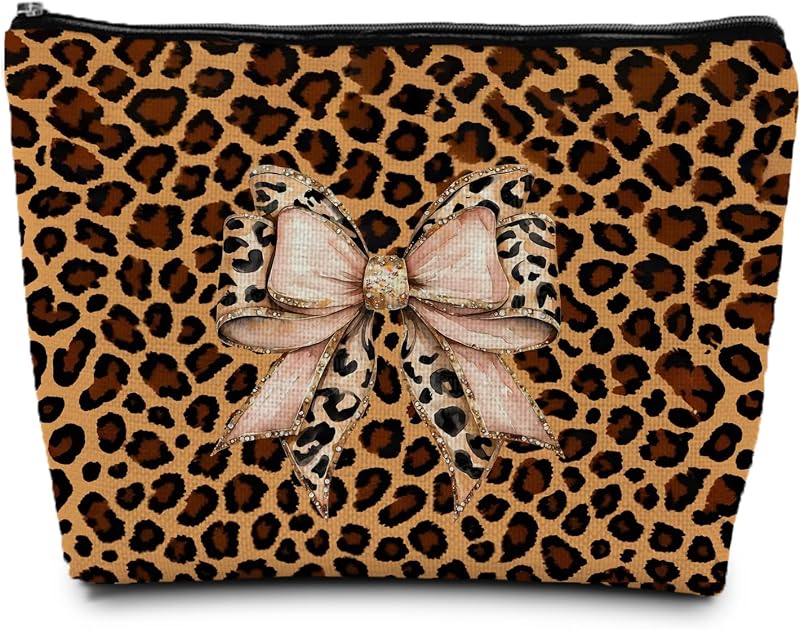 Necessaire de maquiagem ignytiger com estampa Cheetah Bow e fechamento por zíper
