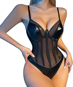 Sexy Librarian Costumes for Women Women V Neck Fashion Print PU Lingerie  Bodysuit Lingerie Sexy Lingerie and for, Black, Large : Amazon.ca:  Clothing, Shoes & Accessories
