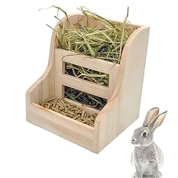 Amazon | Asdays うさぎ 牧草ボックス 木製 餌入れ 牧草入れ