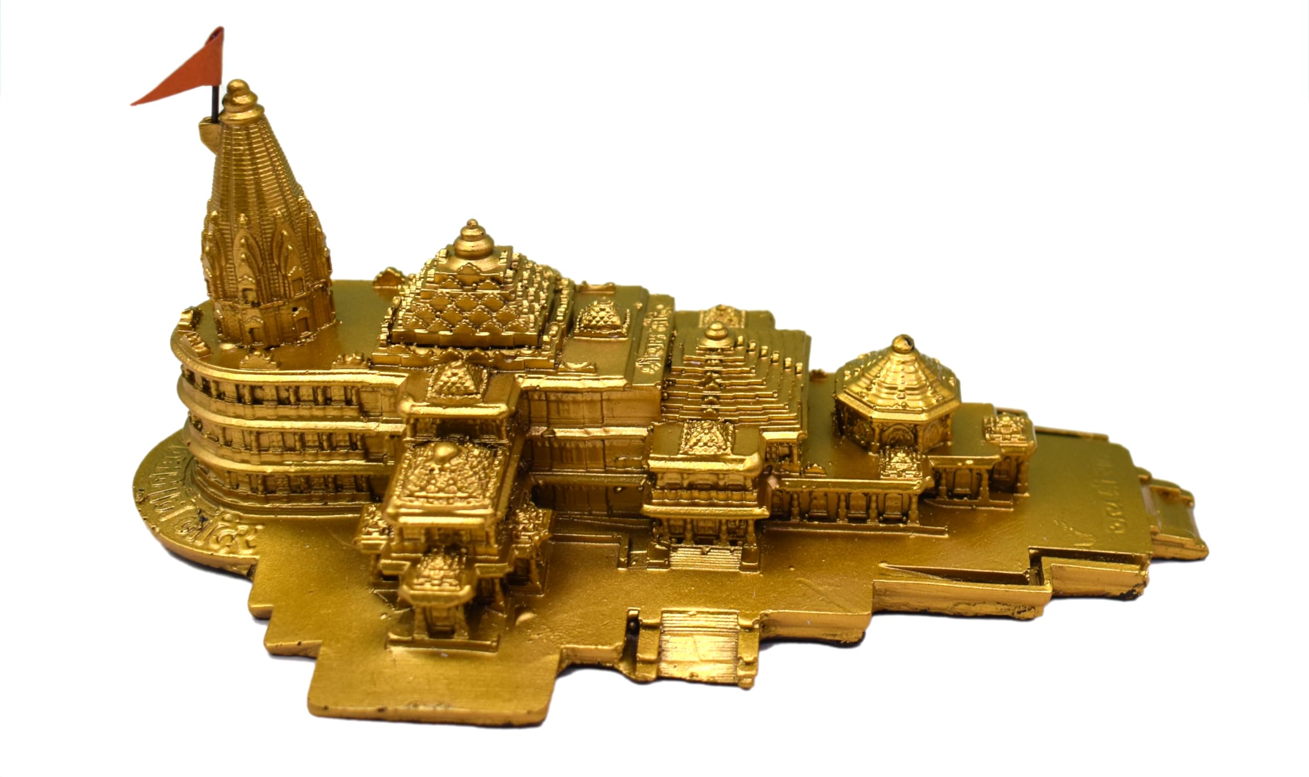 Jyesh JewelJyesh Jewel Ram Mandir Ayodhya Model 3D Authentic Design Ideal for Home Temple, Ayodhya Ram Mandir Model Resin for Home Temple Home Decor & Gifts (5.5 Inch Length, Gold Color)