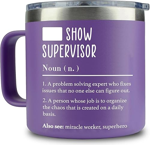 WECACYD Taza de supervisor de Shit Show Regalos de Navidad para mujeres Regalos únicos de agradecimiento para profesores, compañeros de trabajo,
