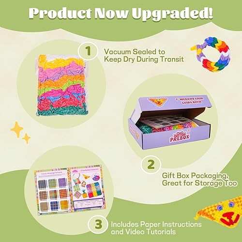 Miniatura 5 de PREBOX 1000 PCS bucles de repuesto para telar de tejido, 10 colores para telar de agarraderas de 7 pulgadas, suministros de manualidades para niños