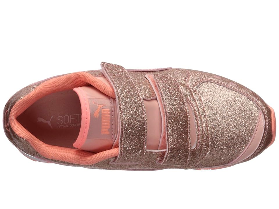 

Puma Kids Vista Glitz Velcro (Little Kid) (Peach Bud/Bright Peach) Girls Shoes, Orange