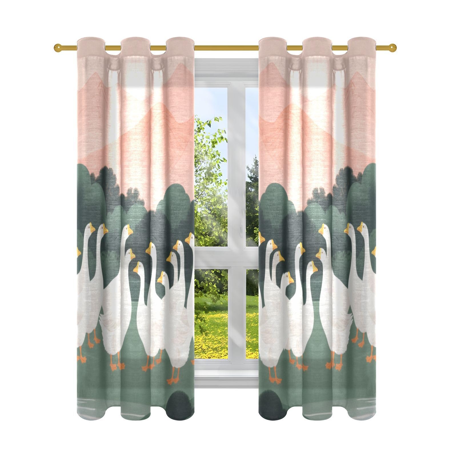 Rideaux de porte occultants haut de gamme 160 cm motif montagne