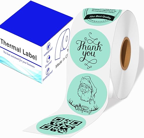 Etiquetas adhesivas térmicas circulares de 2 x 2 pulgadas para impresora térmica, etiquetas térmicas directas redondas autoadhesivas, calcomanías