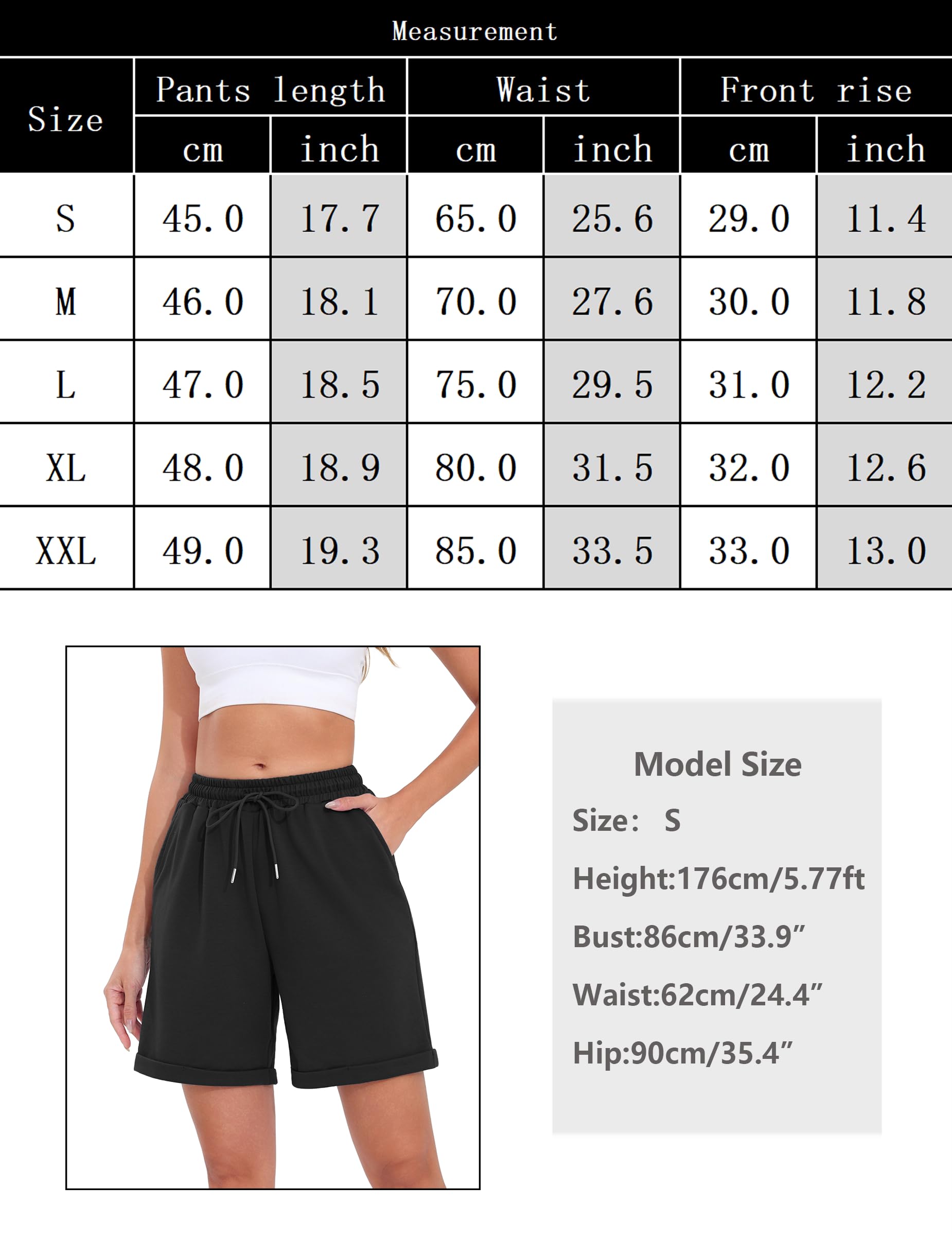 Pantalones Cortos Mujer Algodón Verano Cintura Alta Cordón Ropa Deportiva Fitness Yoga S-XXL