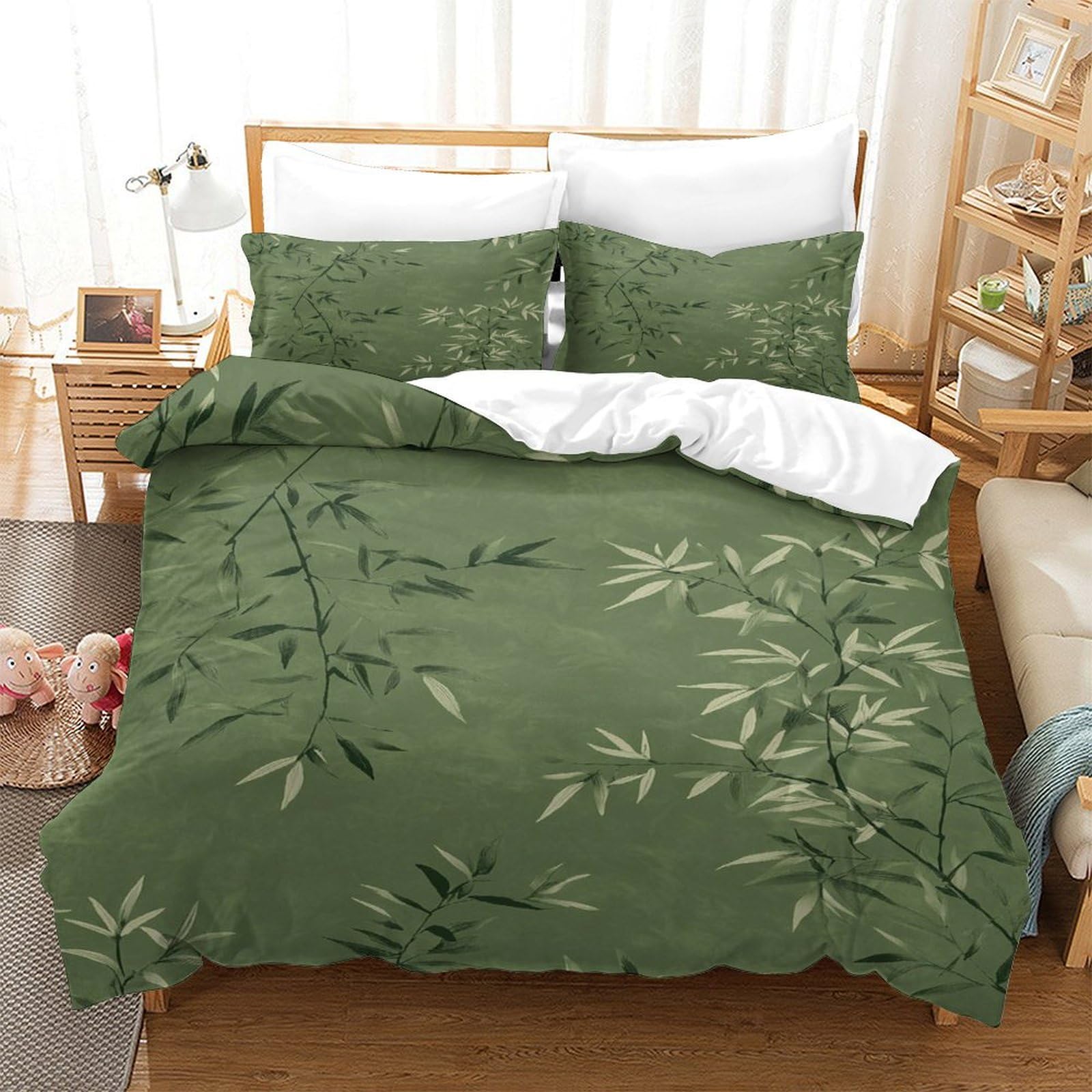 ZZVRMCYLD Flower Duvet Cover Sets 3 PCS Hotel Quality Quilt Cover Bedding Sets Bed Covers with Pillowcases with Zipper Closure Ultra Soft Hypoallergenic Microfiber Super King（260x220cm）
