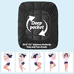 Mattress Topper, Extra Thick Plush Pillow Top for Back Pain(Black,King) | Softer Sleep Surface, Extra Cushioned Layer, Dorm and Guest Room Ready, Easy Bedding Upgrade, Size and Color Confirmed