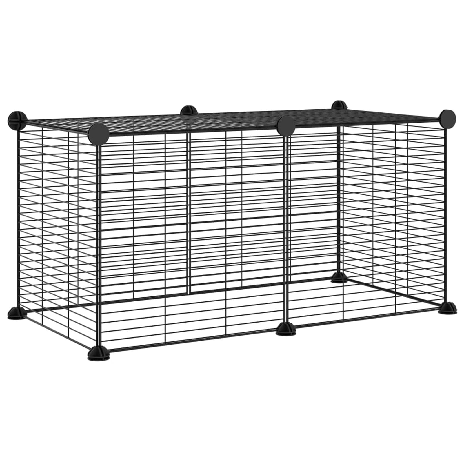 ZEYUAN Jaula para Mascotas de 8 Paneles, Jaulas para Conejos, Jaula Cobaya, Valla para Mascotas, Recinto para Conejos, Parque para Conejos, Cosas para Conejos, Acero Negro 35x35cm