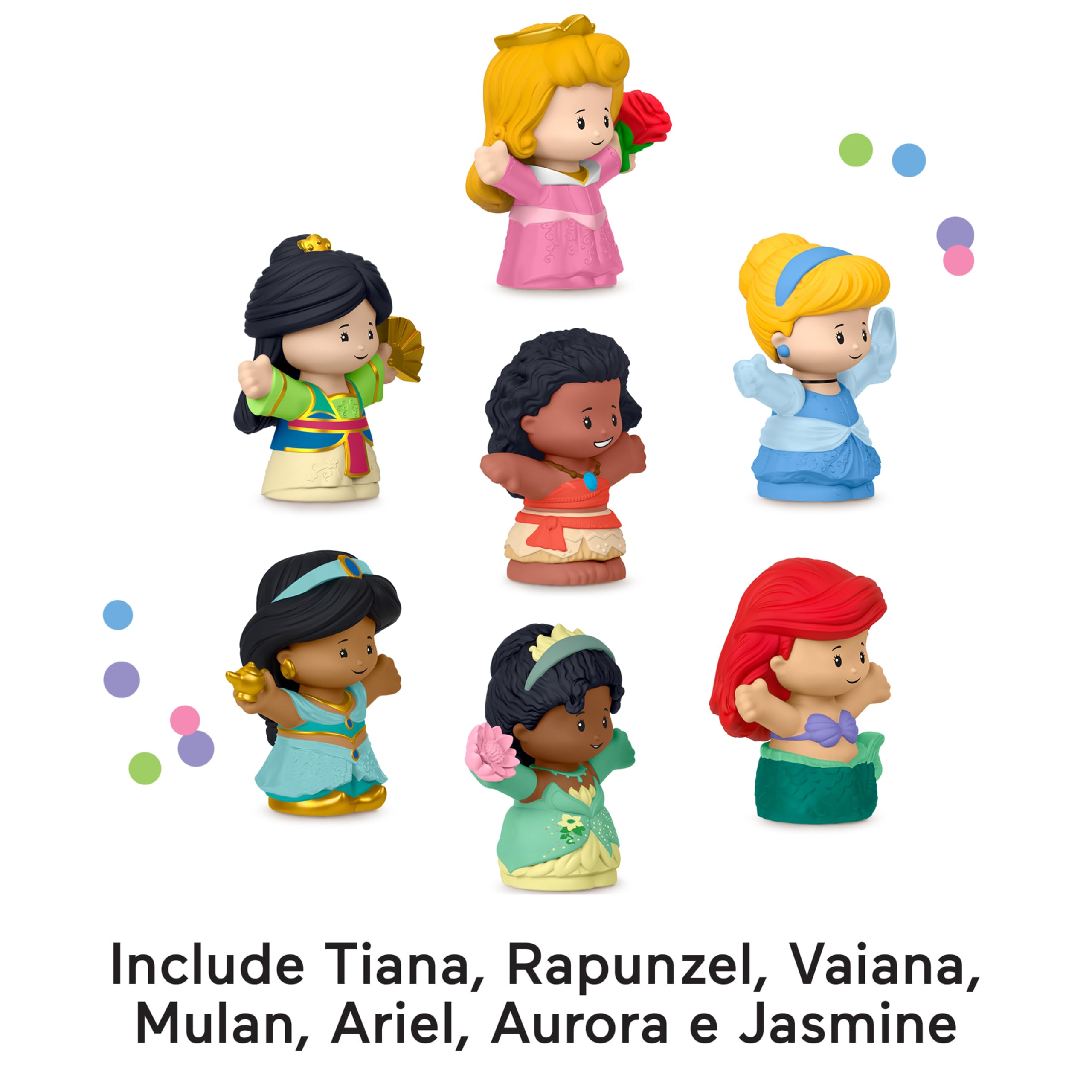 Fisher-Price Little People Disney Princess - Set da 7 personaggi, giocattolo per bambini, 1-5 anni, HJW75