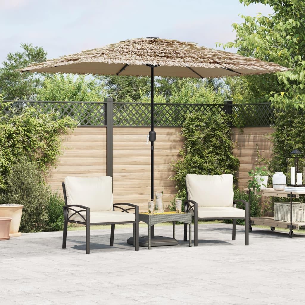 Parasol avec éclairage LED manivelle inclinable extérieur durable
